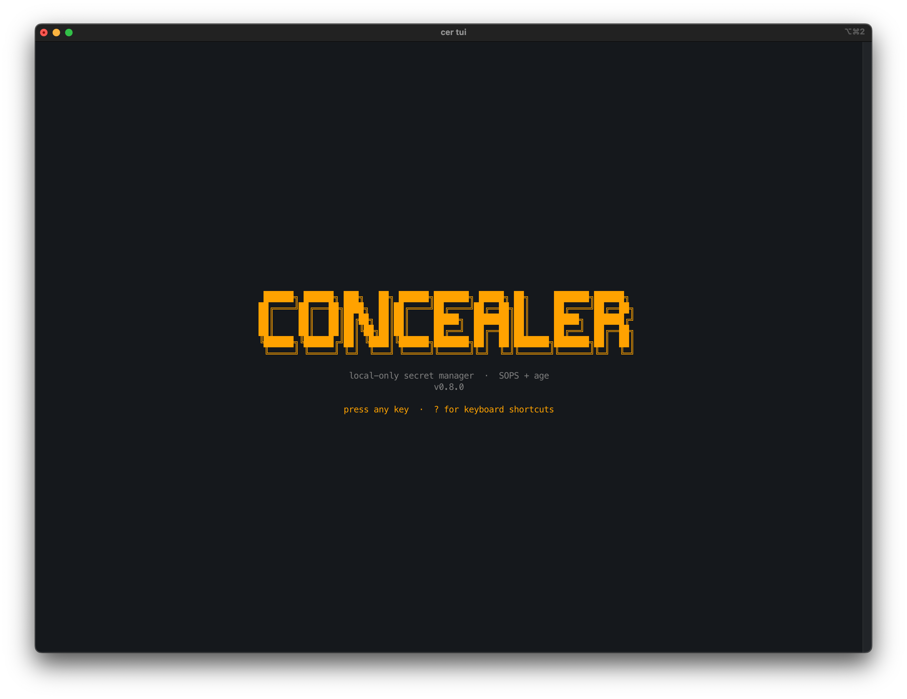 concealer TUI splash screen